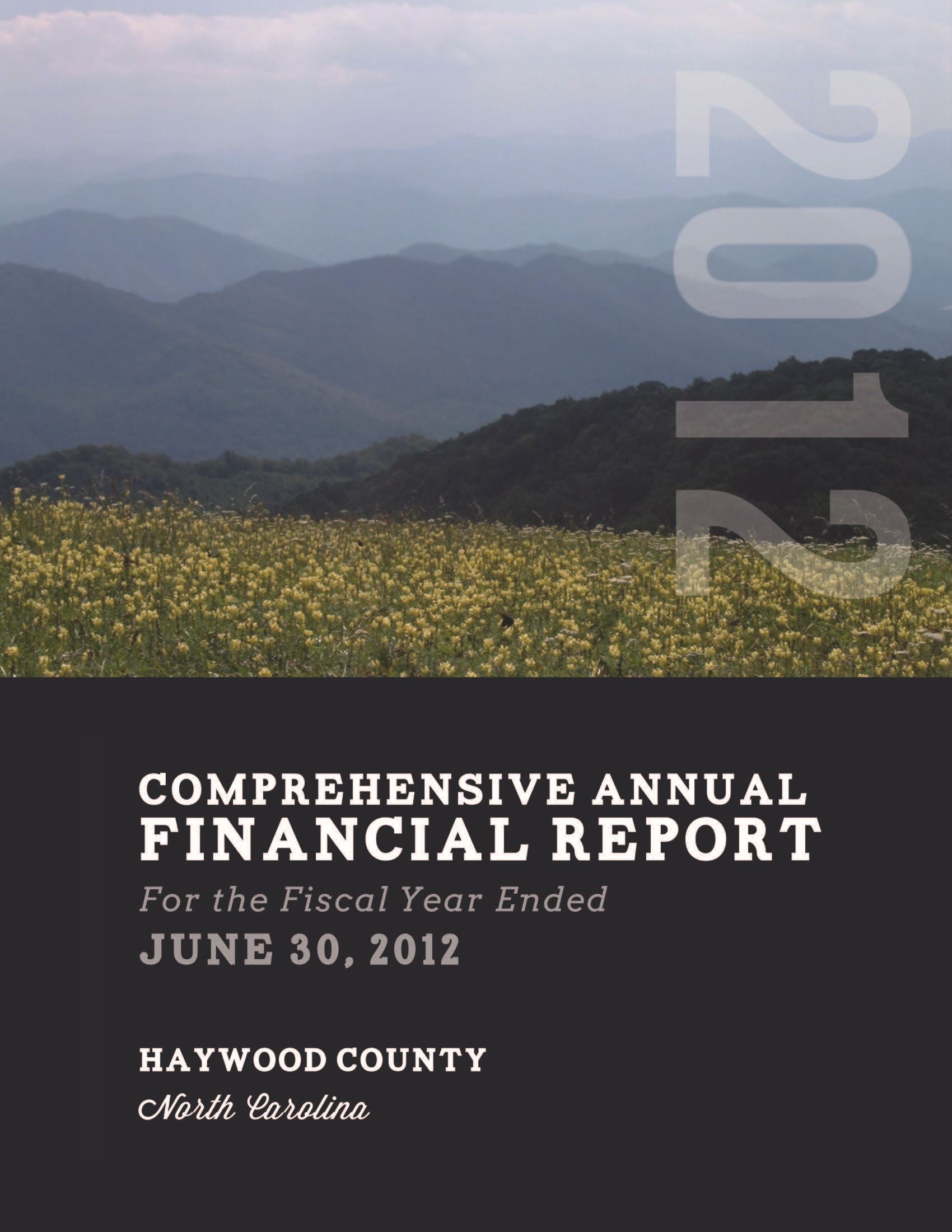 Comprehensive Annual Financial Report 2012 Cover Opens in new window